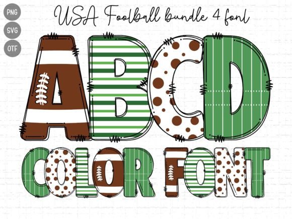 Usa Football: A Bold Color Font for Dynamic Designs